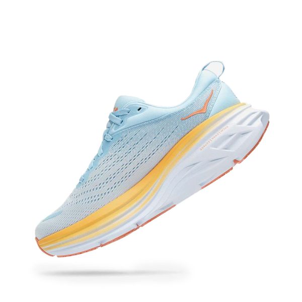 Women's/Men's Hoka Bondi 8 Road-Running Shoes Summer Song/Country Air