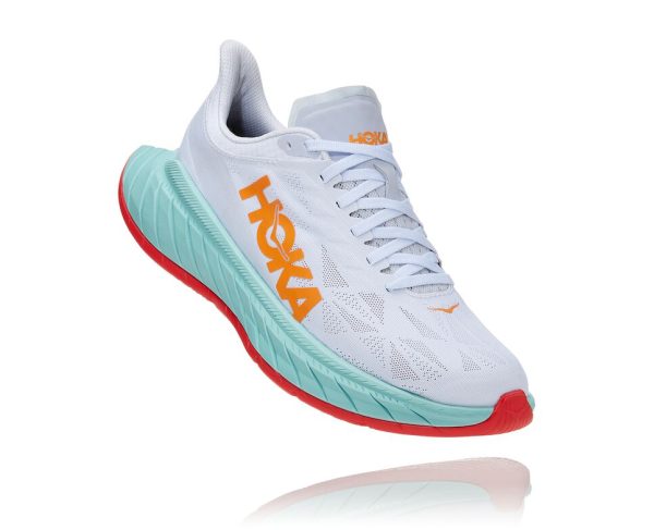 Women's/Men's Hoka One One Carbon X 2 White / Blazing Orange