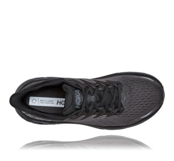 Women's/Men's Hoka One One Clifton 8 Black / Black