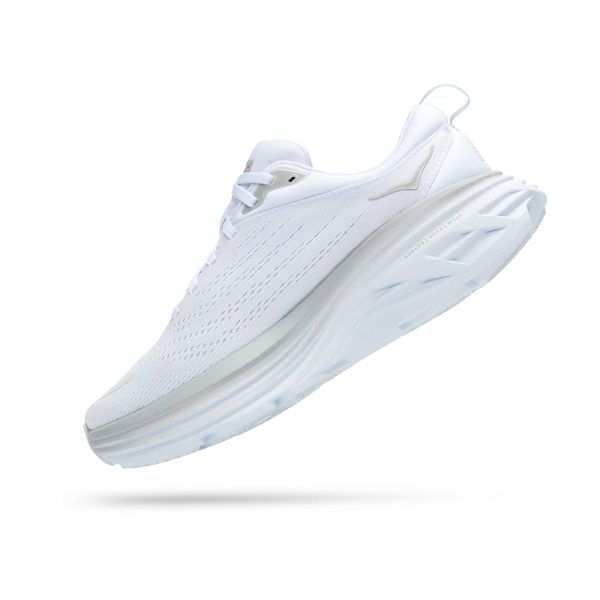 Women's/Men's Hoka Bondi 8 Road-Running Shoes White/White