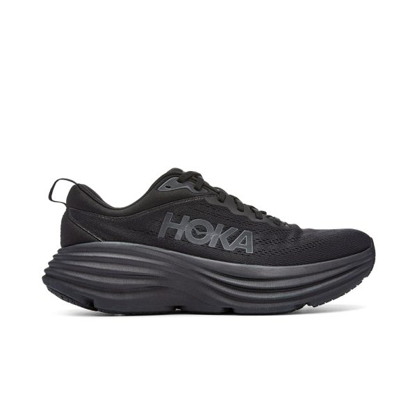 Women's/Men's Hoka Bondi 8 Road-Running Shoes Black/Black