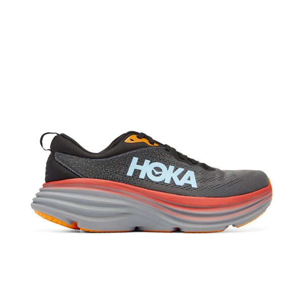 Women's/Men's Hoka Bondi 8 Road-Running Shoes Anthracite/Castlerock