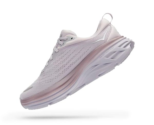 Women's/Men's Hoka Bondi 8 Road-Running Shoes Lilac Marble Elderberry