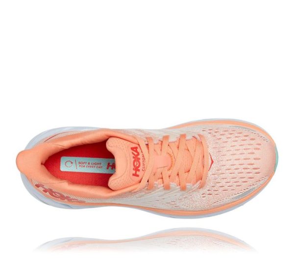 Women's Hoka One One Clifton 8 CANTALOUPE / SILVER PEONY