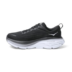 Women's/Men's Hoka Bondi 8 Road-Running Shoes Black/White