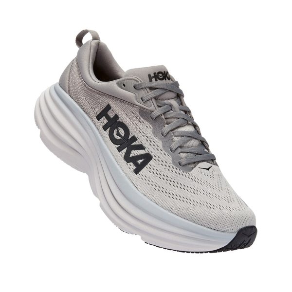 Women's/Men's Hoka Bondi 8 Road-Running Shoes Sharkskin/Harbor Mist