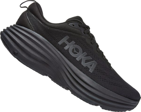 Women's/Men's Hoka Bondi 8 Road-Running Shoes Black/Black