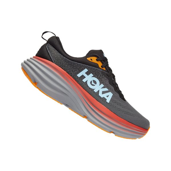 Women's/Men's Hoka Bondi 8 Road-Running Shoes Anthracite/Castlerock