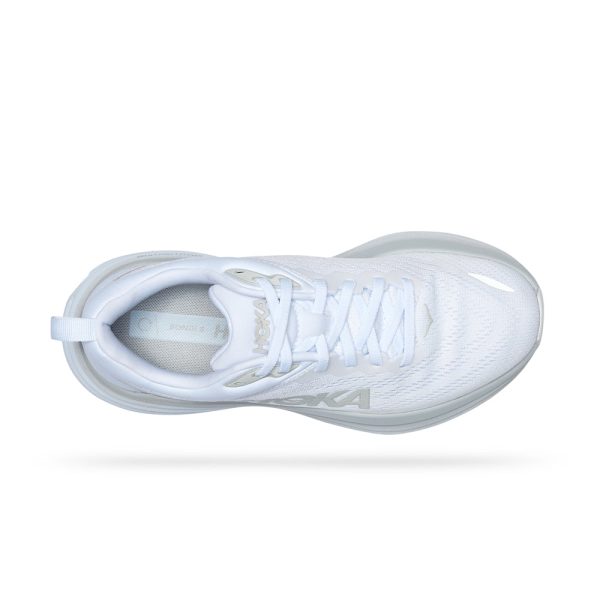 Women's/Men's Hoka Bondi 8 Road-Running Shoes White/White