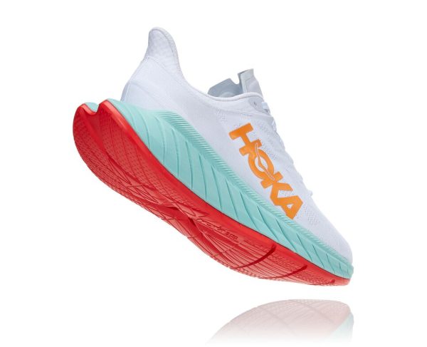 Women's/Men's Hoka One One Carbon X 2 White / Blazing Orange