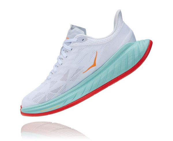 Women's/Men's Hoka One One Carbon X 2 White / Blazing Orange