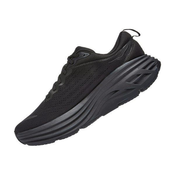 Women's/Men's Hoka Bondi 8 Road-Running Shoes Black/Black