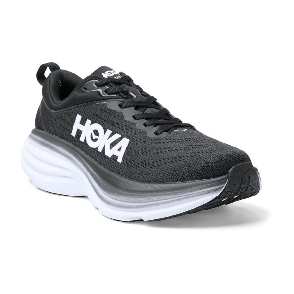 Women's/Men's Hoka Bondi 8 Road-Running Shoes Black/White