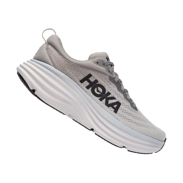 Women's/Men's Hoka Bondi 8 Road-Running Shoes Sharkskin/Harbor Mist