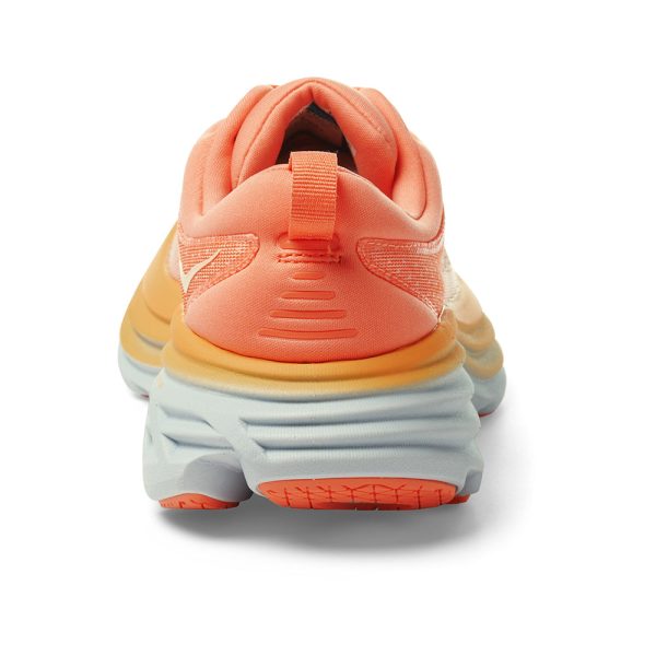 Women's/Men's Hoka Bondi 8 Road-Running Shoes Shell Coral/Peach Parfait