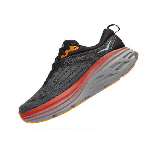 Women's/Men's Hoka Bondi 8 Road-Running Shoes Anthracite/Castlerock