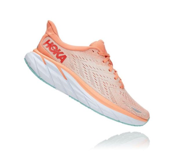 Women's Hoka One One Clifton 8 CANTALOUPE / SILVER PEONY