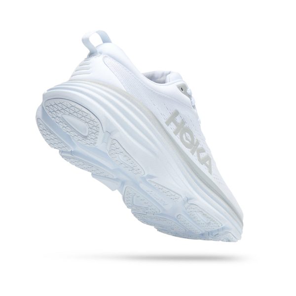 Women's/Men's Hoka Bondi 8 Road-Running Shoes White/White