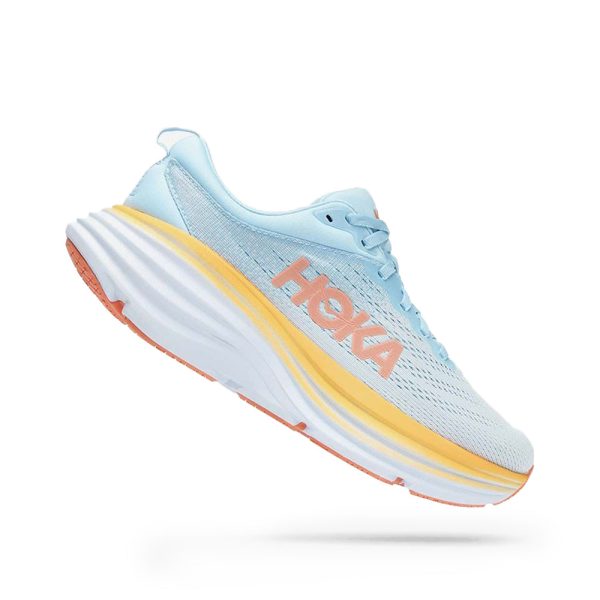 Women's/Men's Hoka Bondi 8 Road-Running Shoes Summer Song/Country Air